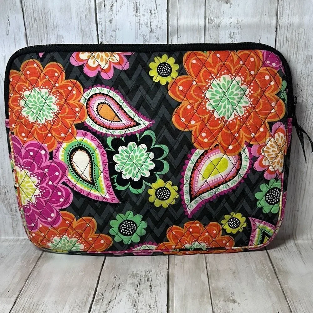 Vera Bradley Pink Orange Multicolor Floral‎ Laptop Sleeve